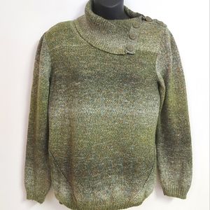 3 for $25- Dressbarn Graduated Green Soft Sweater, Size Large Petite